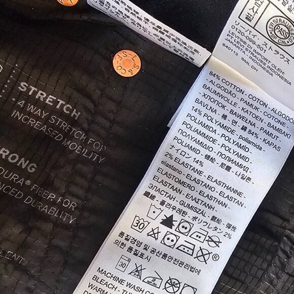 Levi's Mens Commuter Pro Jeans, Cycling Safety, Condura, Water Repell, Size 31 - Picture 8 of 13